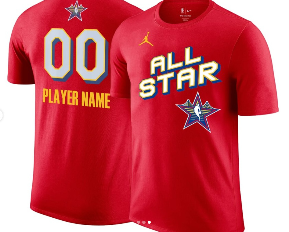 Men Custom 2025 NBA all Star red T Shirt